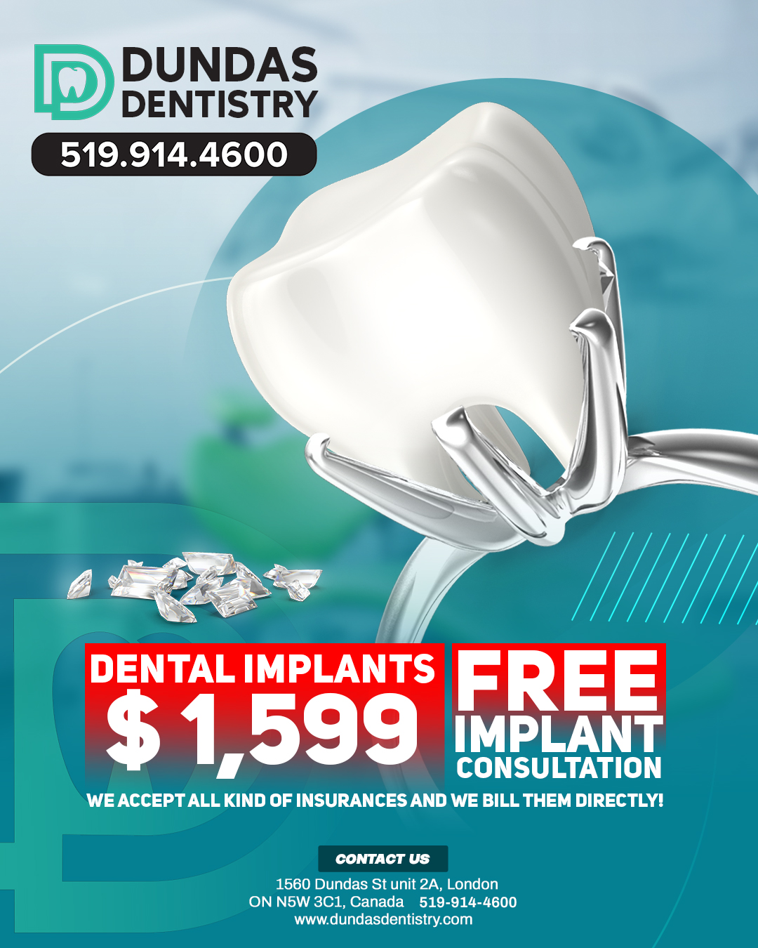 Dundas Dentistry London Facebook ad: Missing a Tooth?