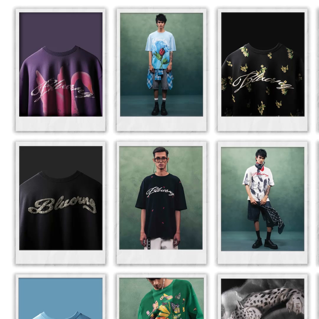 Bluorng Facebook ad: Wear BLUORNG. Shop the collection.