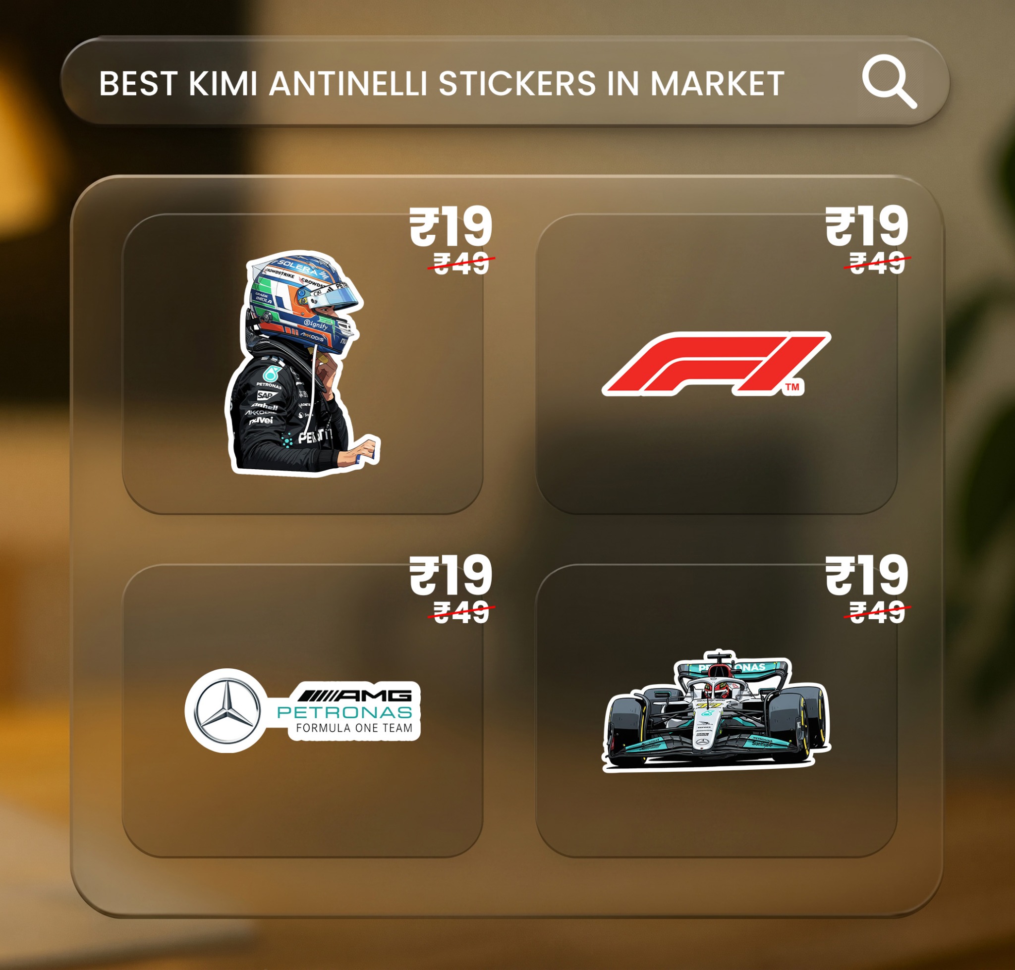 Sticky Funk Facebook ad: Kimi Räikkönen Stickers From ₹19