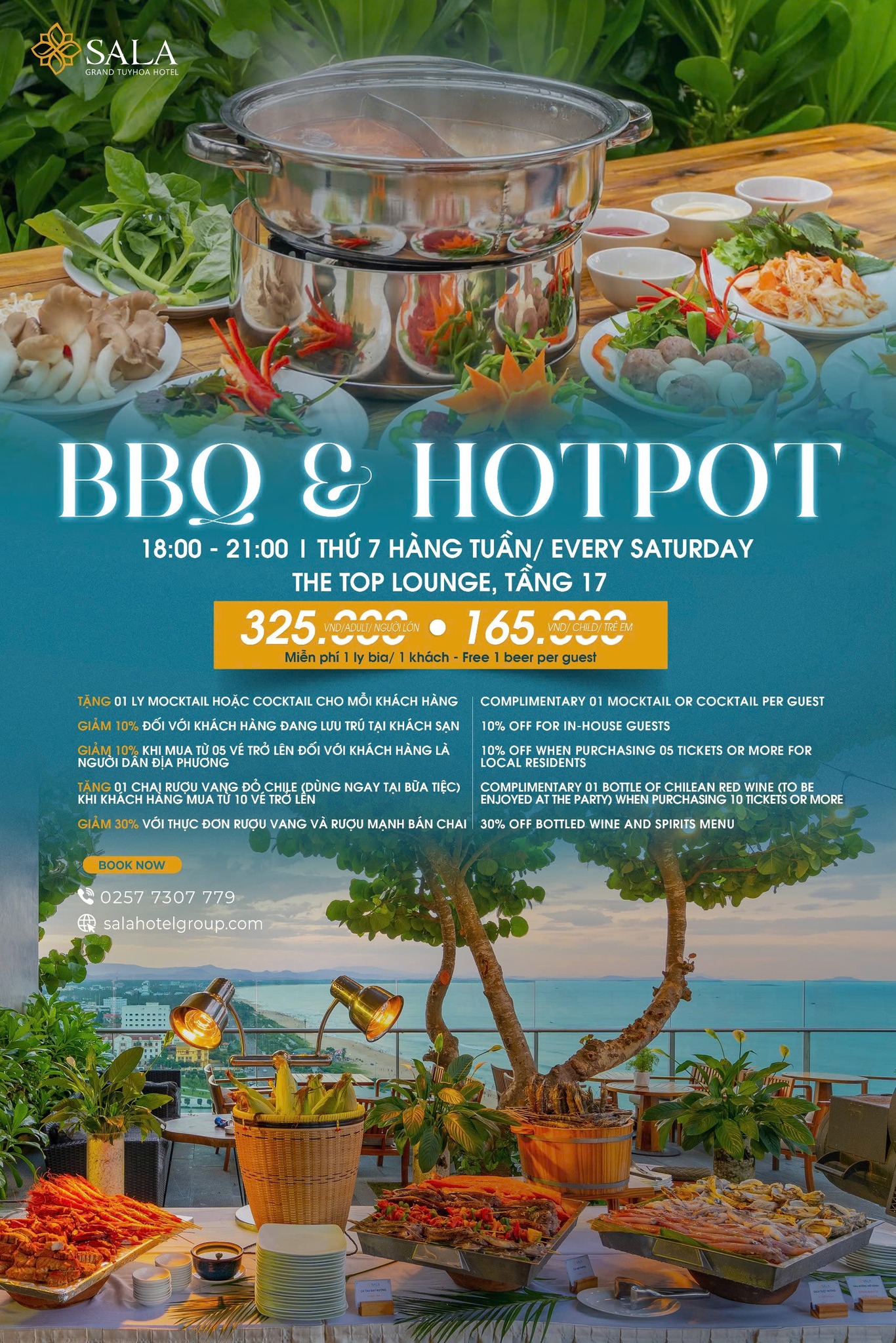 Sala Grand TuyHoa Hotel Facebook ad: BBQ & HOTPOT