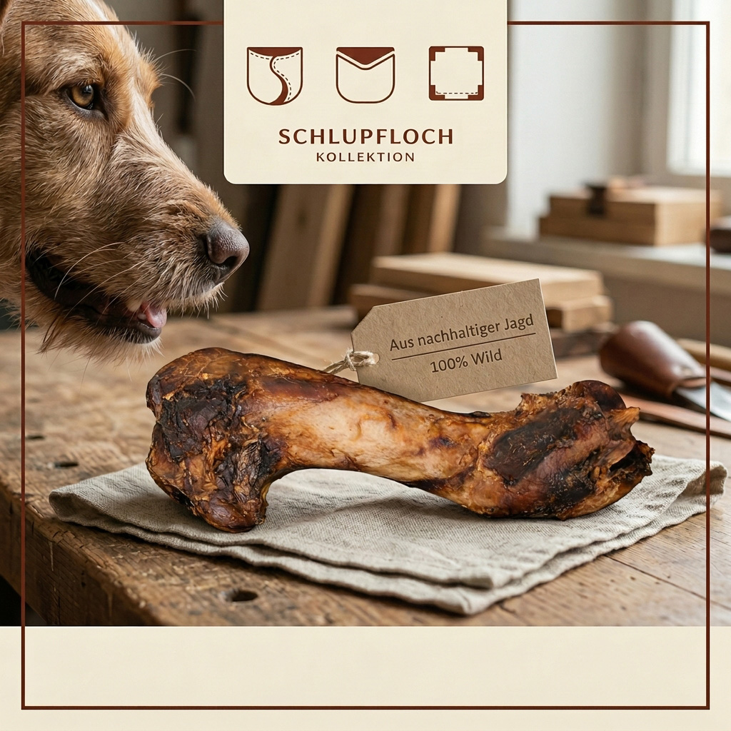 Schlupfloch Kollektion Facebook ad: Wild-Kauartikel aus nachhaltiger Jagd