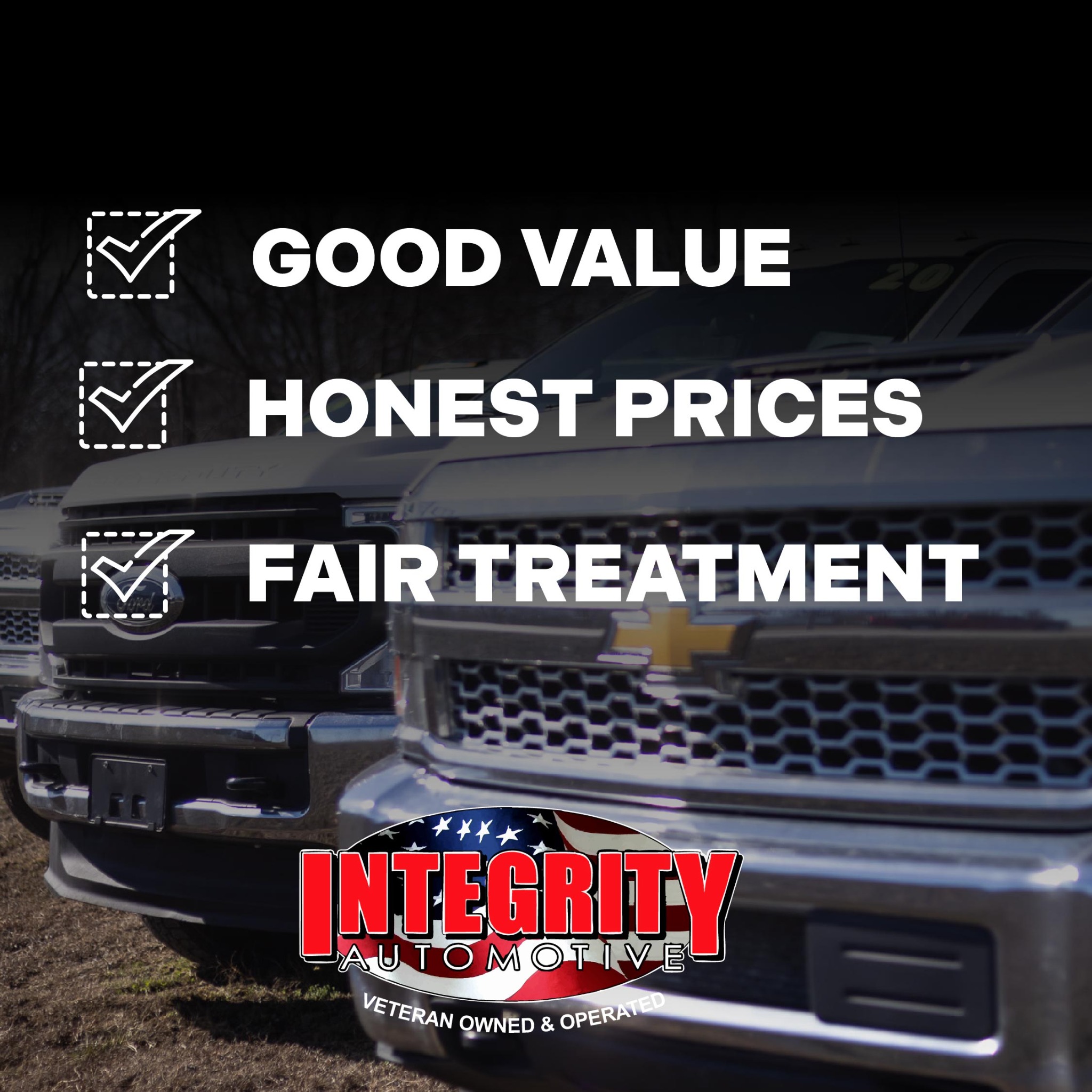 Integrity Automotive Facebook ad: We are Northwest Arkansas' trusted work truck dealer…