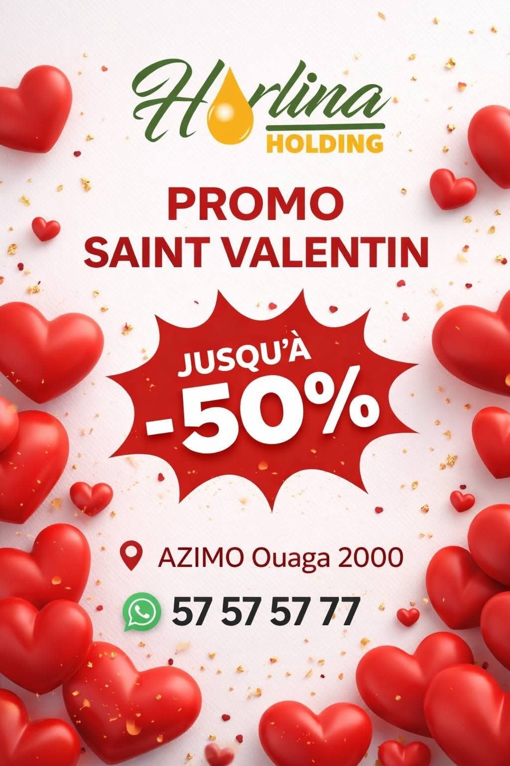 Horlina Facebook ad: PROMO ST VALENTIN jusqu'au 14 février