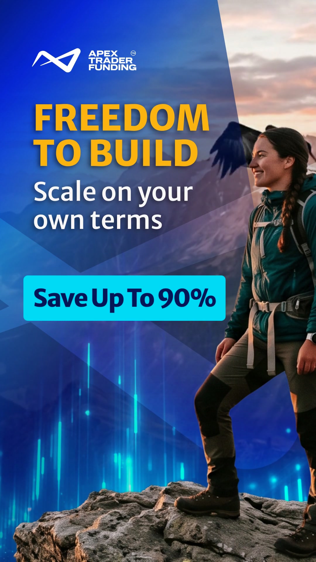 Apex Trader Funding Facebook ad: Keep building your edge.