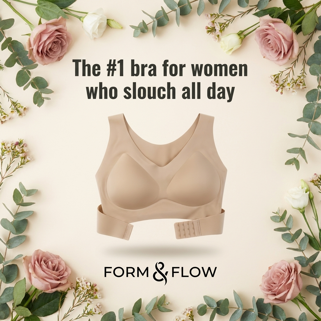 Form & Flow Facebook ad: Stop Slouching. Start Wearing This.