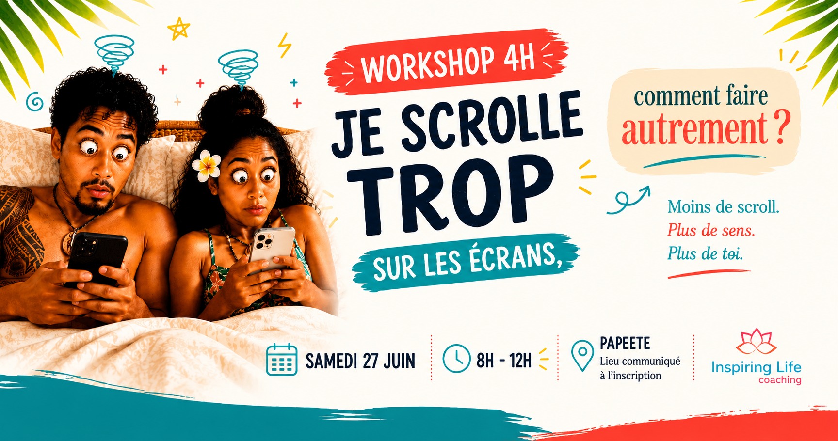Inspiring Life Coaching - by Manu Facebook ad: Je scrolle trop sur les écrans: comment faire autrement?