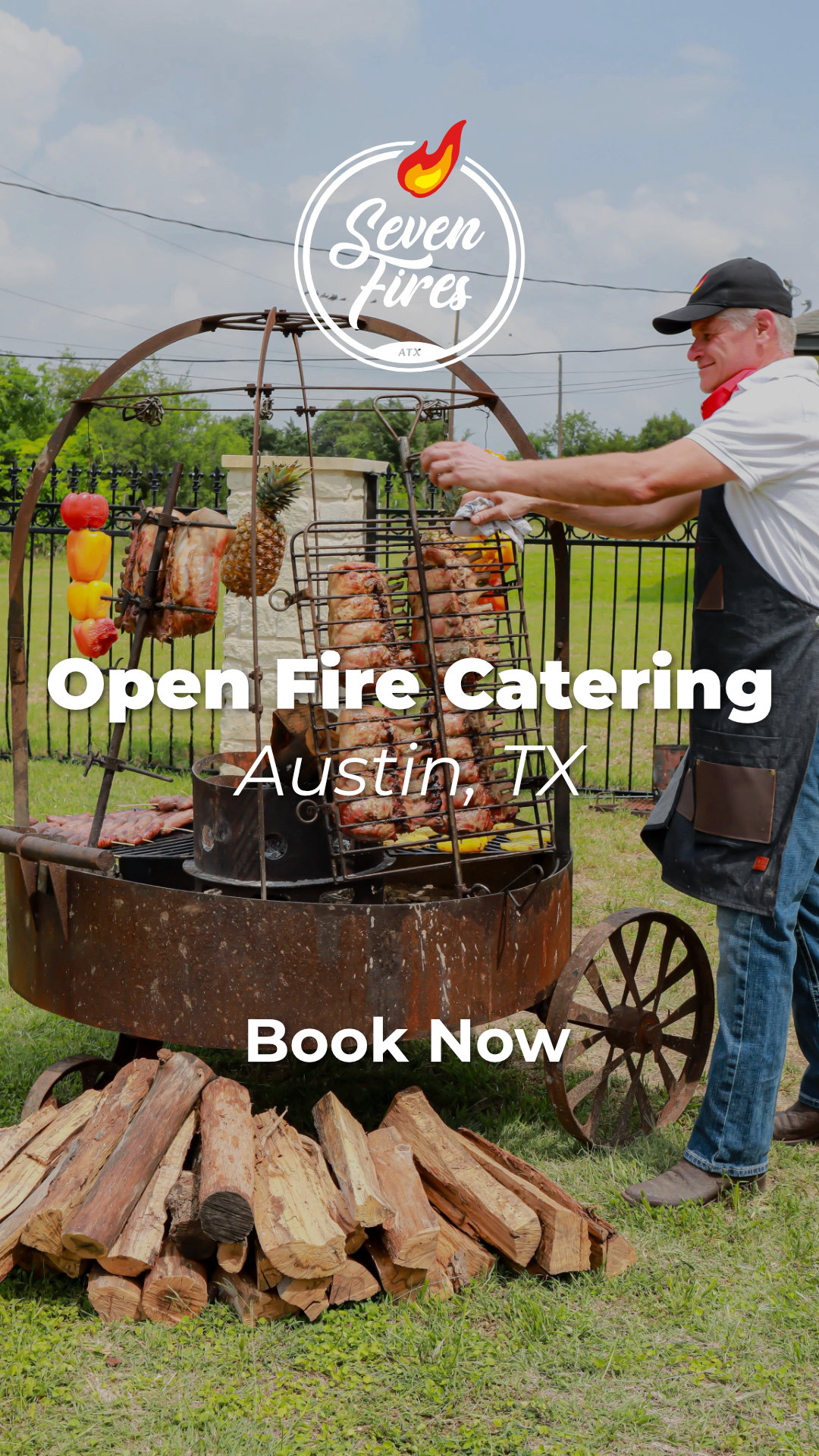 Seven Fires ATX Facebook ad: Open Fire Catering in Austin