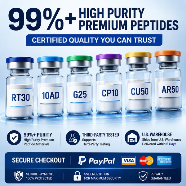 Peptide logistics Facebook ad from Jun 27, 2026
