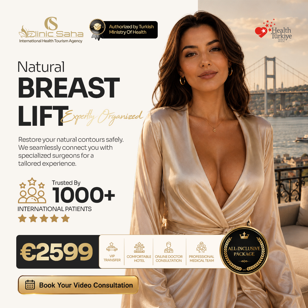 Clinic Saha Istanbul Facebook ad: Expertly Organized Natural Breast Lift