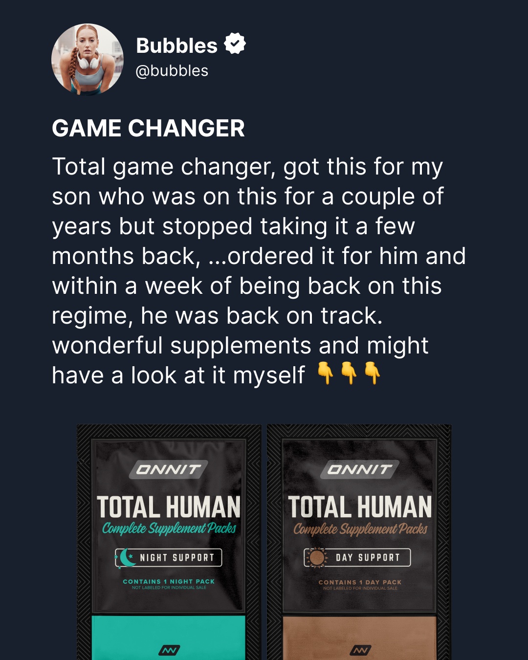 Onnit Facebook ad: Optimize Your System