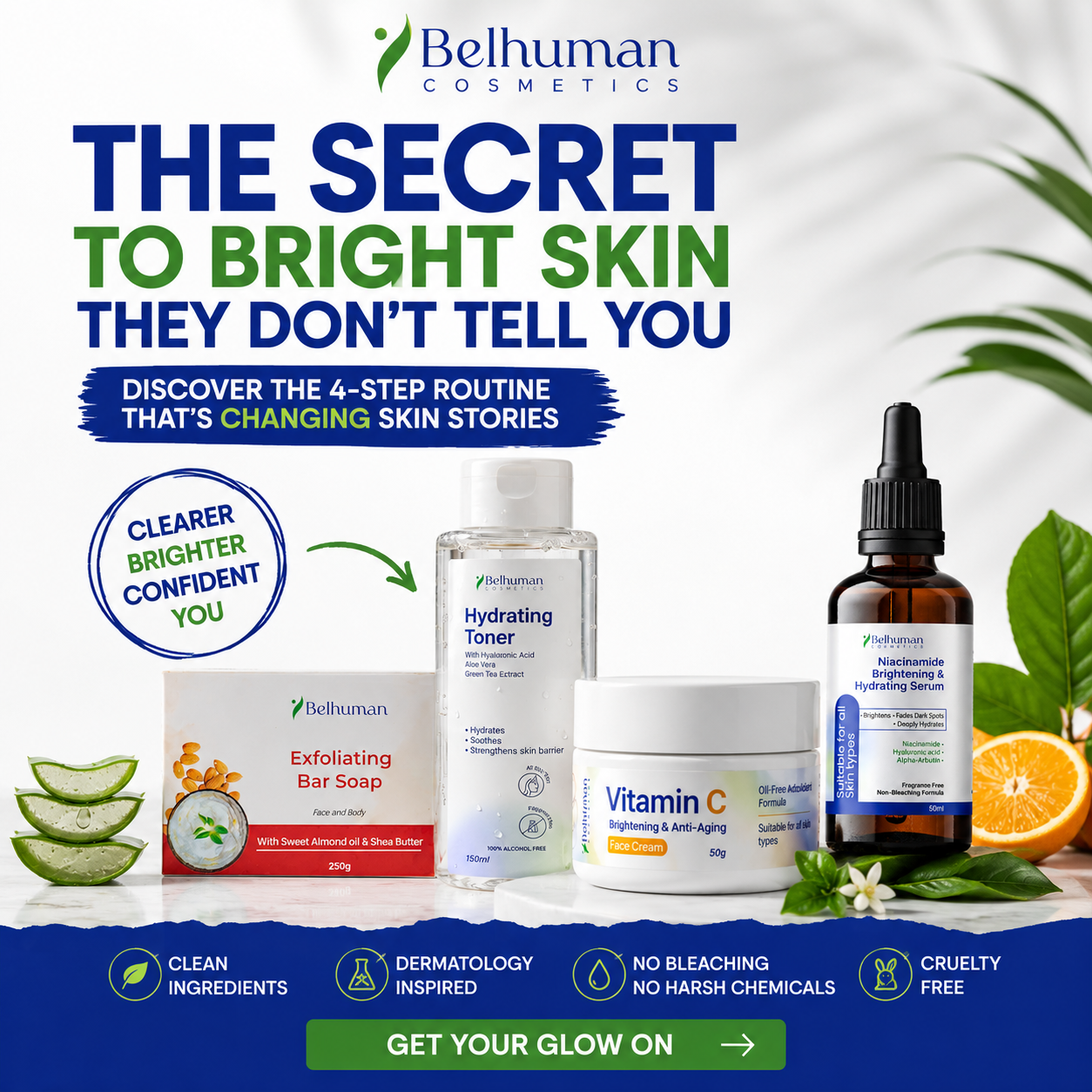Belhuman Cosmetics Facebook ad: Transform Your Face in Just 30 Days