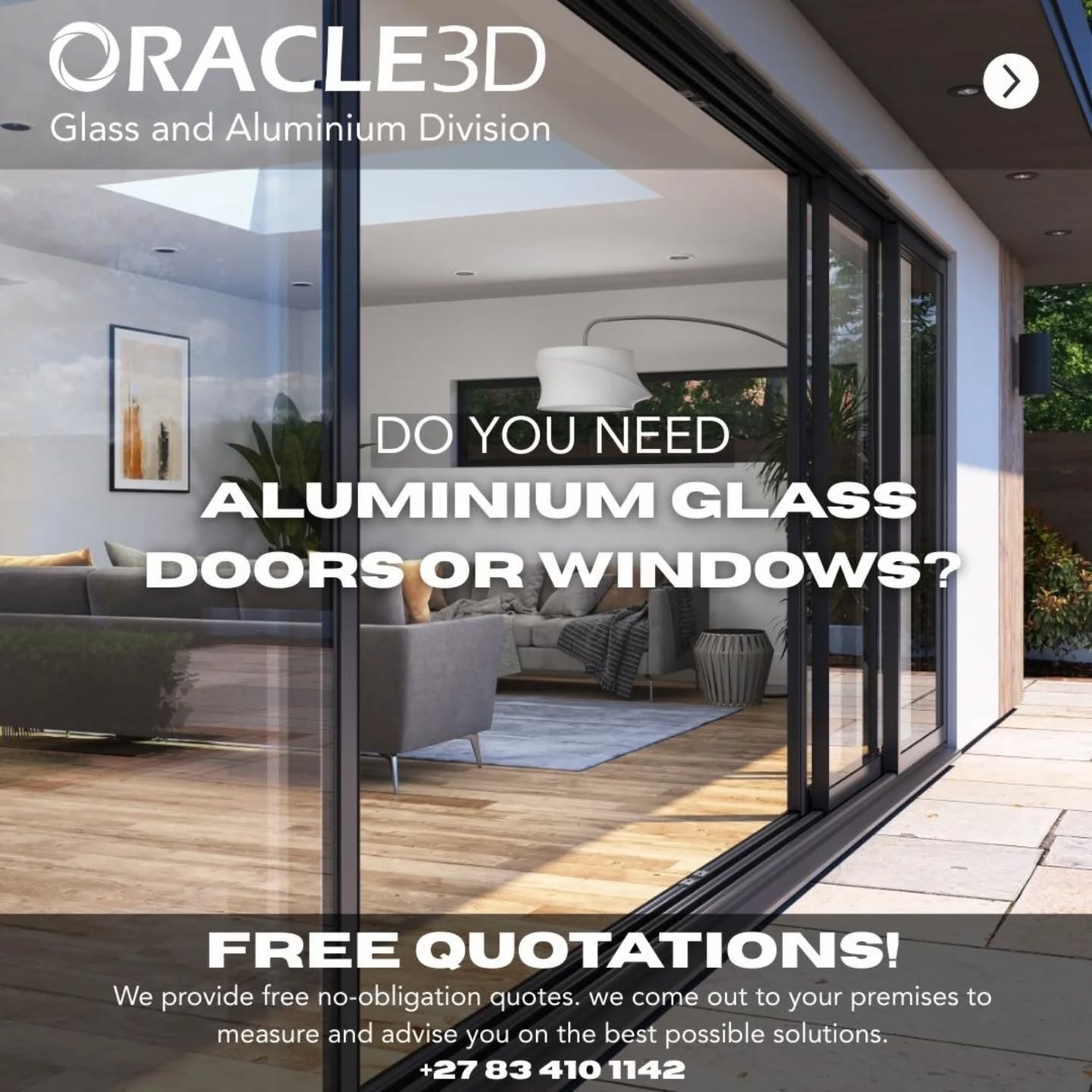 oracle3d_design Facebook ad: We make world class Glass and Aluminium doors…