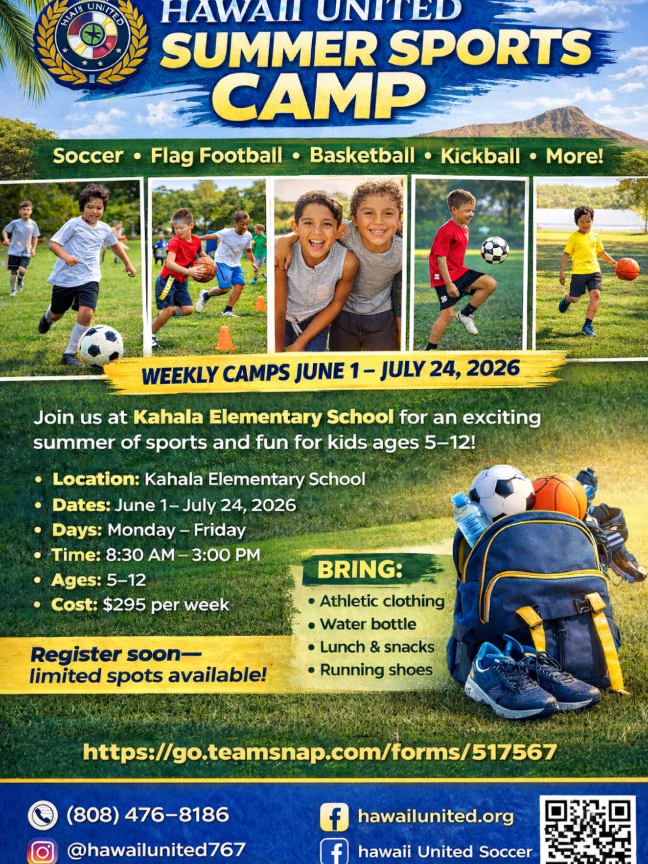Hawaii United FC Facebook ad: We are excited to announce our Hawaii United…
