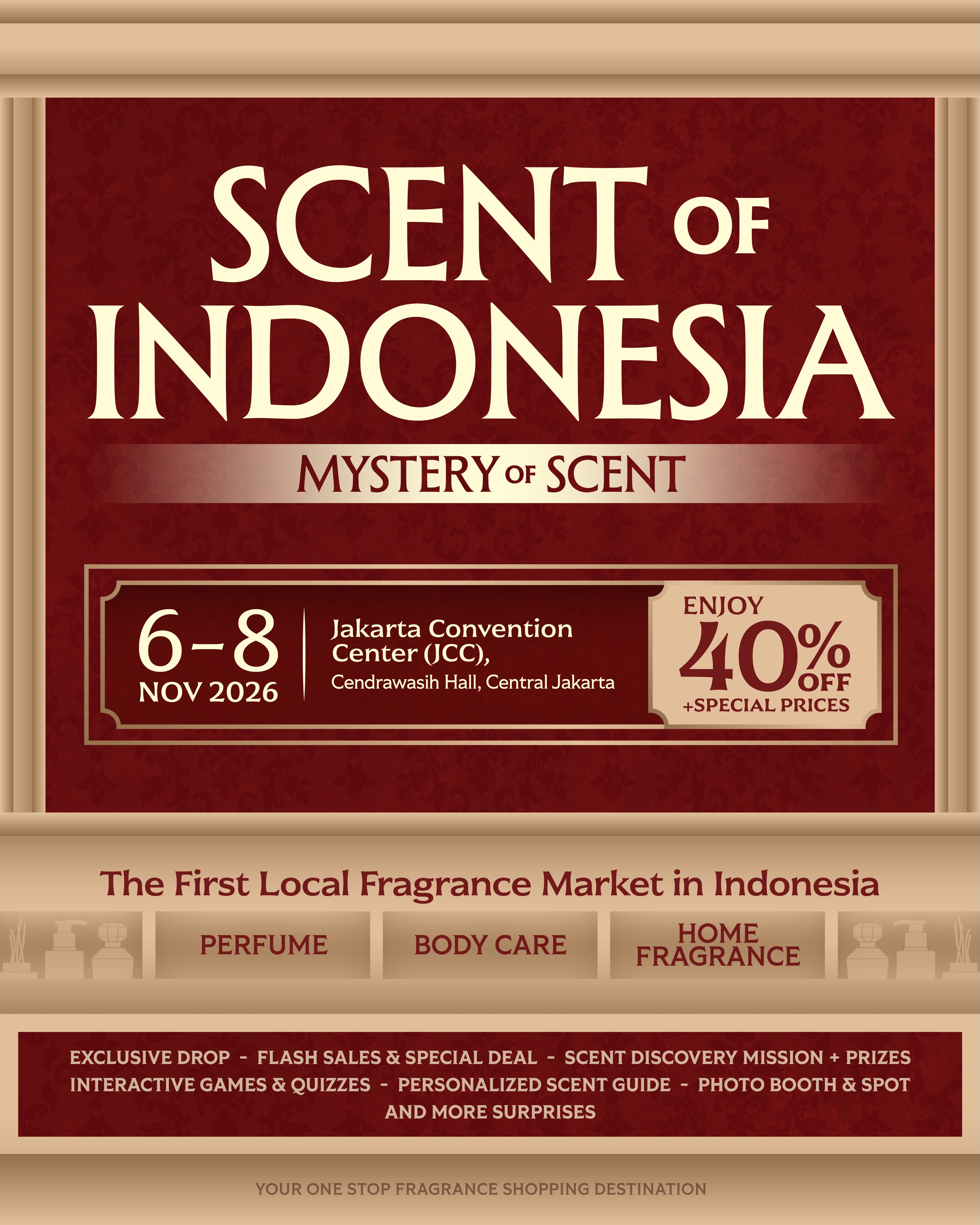 Scent of Indonesia Facebook ad: JAKARTA! THIS YEAR-END, LET YOUR SCENT PERFORM.