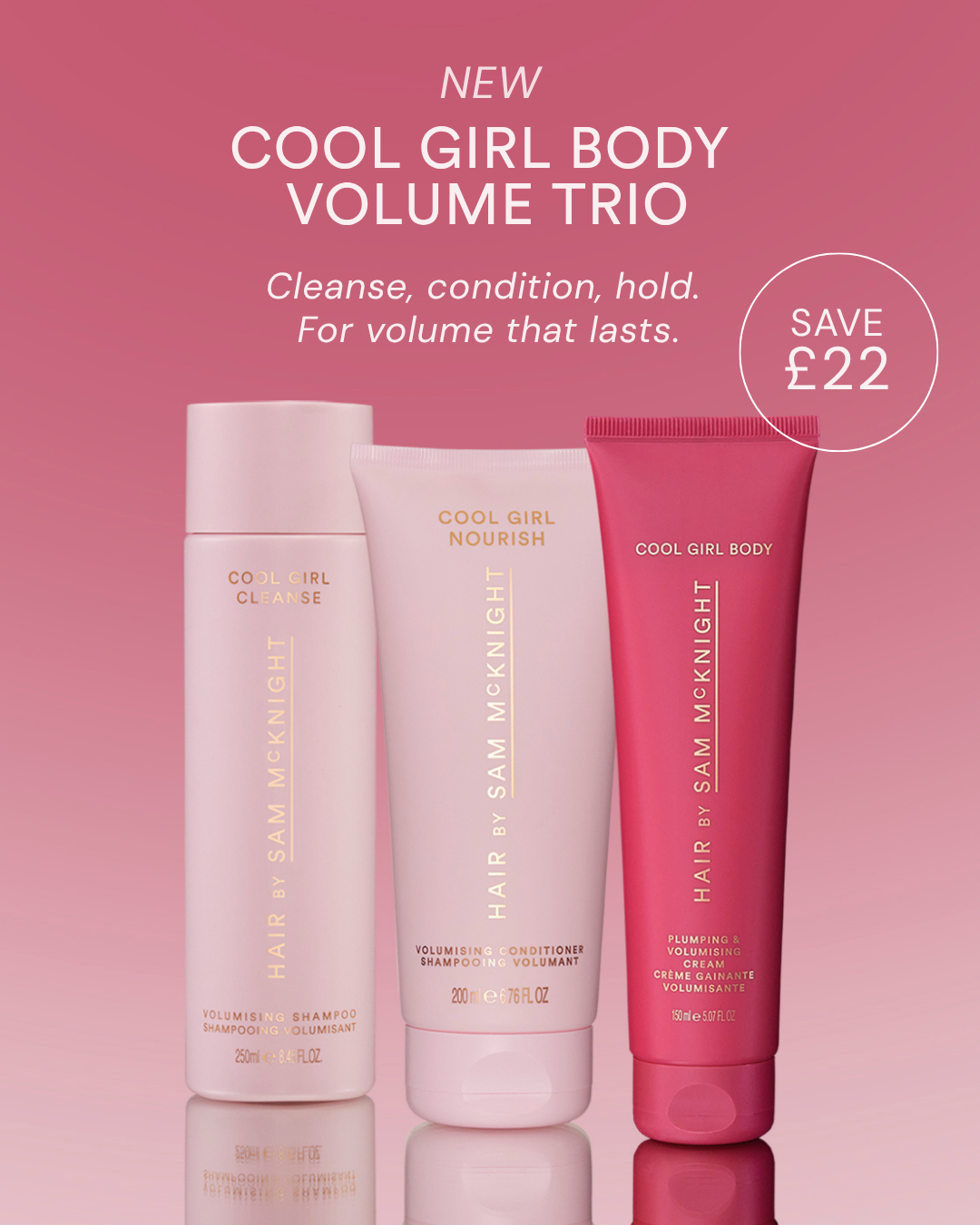 Hair by Sam McKnight Facebook ad: 3 simple steps to volume that lasts