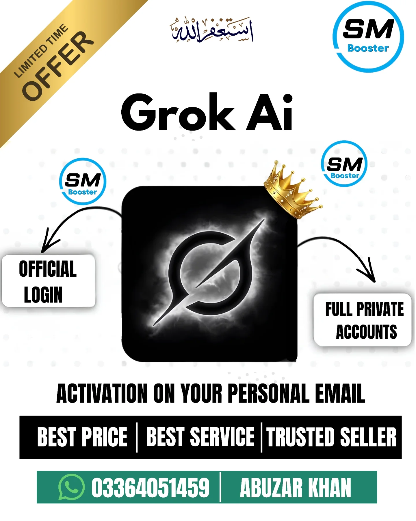 smbooster.01 Facebook ad: Grok AI Official Login, Limited Time Offer!