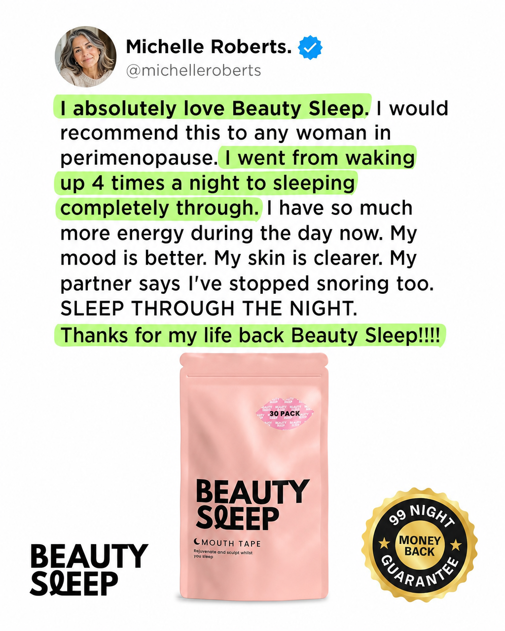 Beauty Sleep Facebook ad
