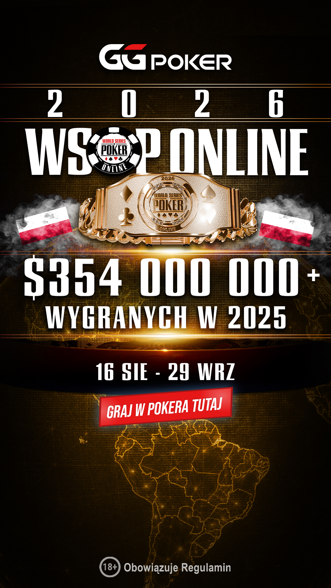 GGPoker PL Facebook ad from Aug 7, 2026