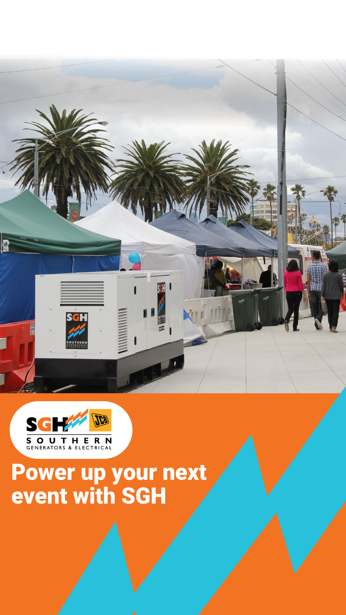 Southern Generators & Electrical Facebook ad: Power Suppliers for Australia's Largest Events