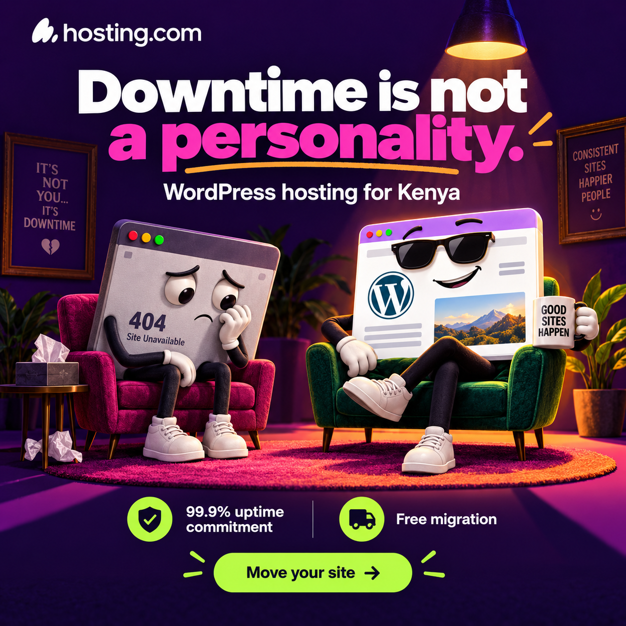hosting.com Facebook ad: Still Loading? That’s Awkward.