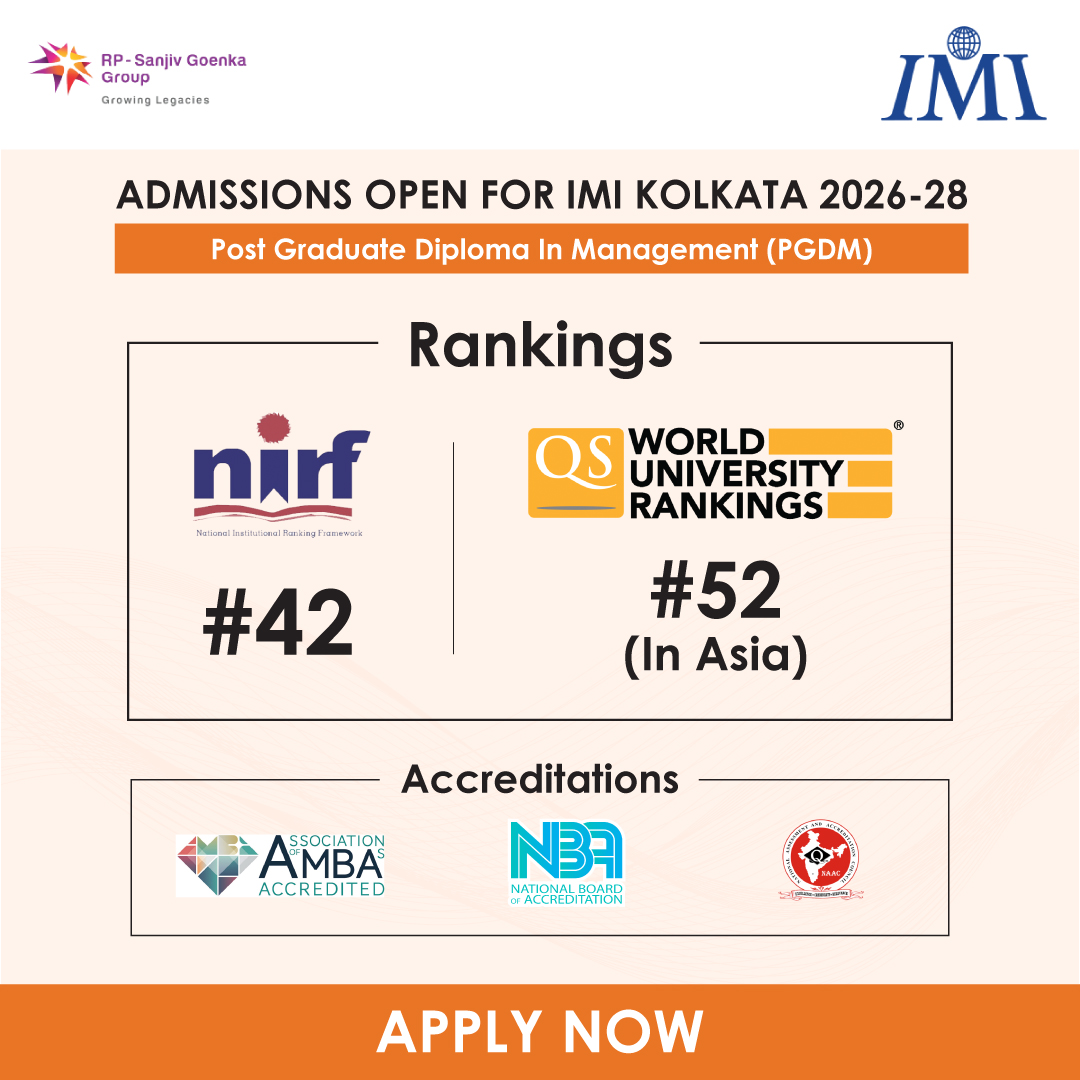 IMI Kolkata Facebook ad: IMI PGDM Admissions Open