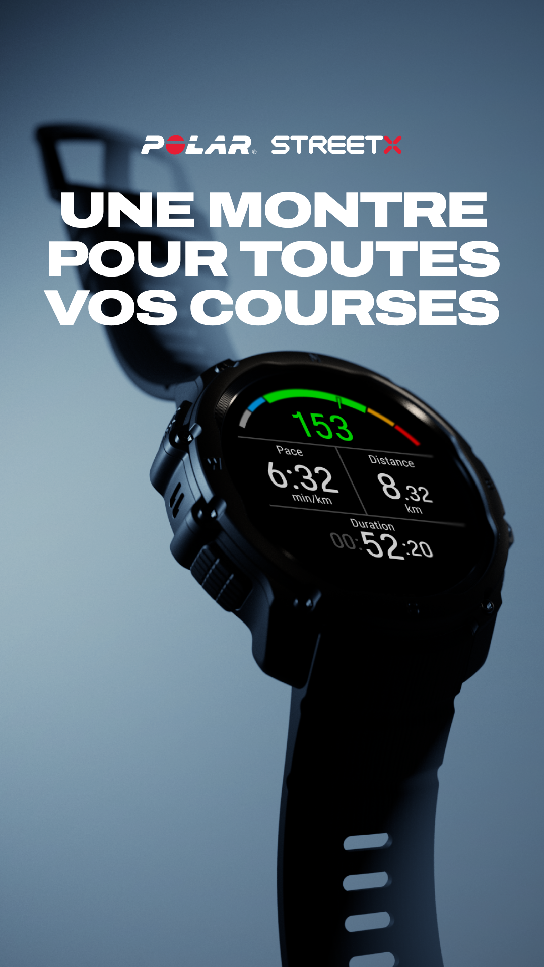 Polar Facebook ad: Courez avec POLAR Street X