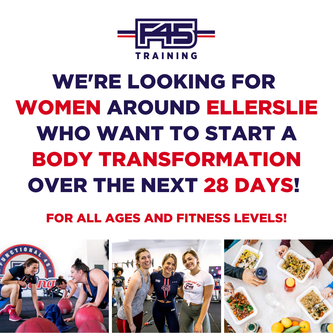 F45 Training Ellerslie Facebook ad: WOMEN'S 28 DAY TRANSFORMATION