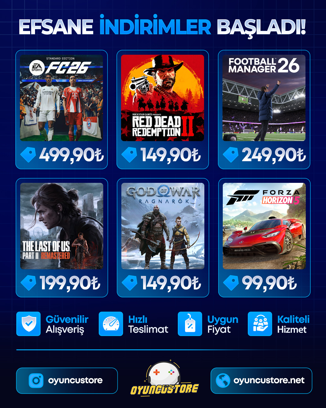 OYUNCUSTORE Facebook ad: Efsane indirimler başladı!