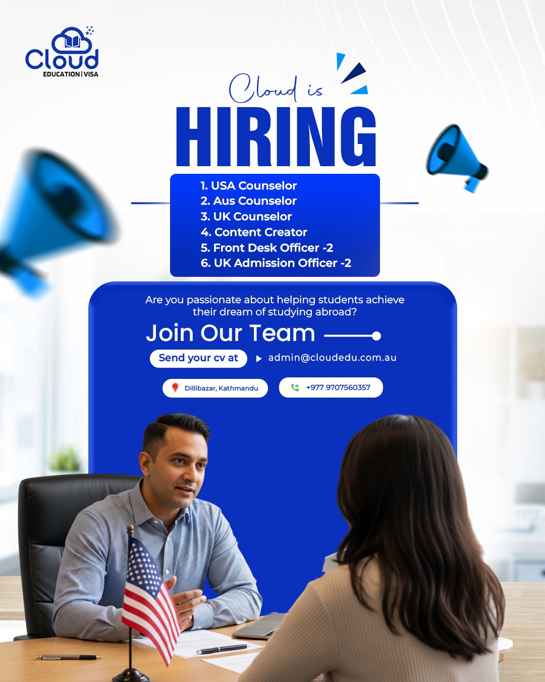 Cloud Education and Visa Services Facebook ad: Join Cloud Education