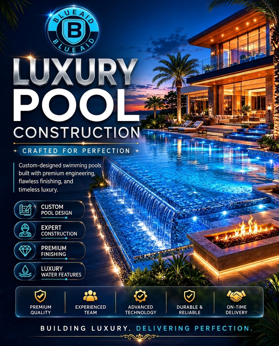 BlueAid Facebook ad: Your Backyard, Your Private Resort