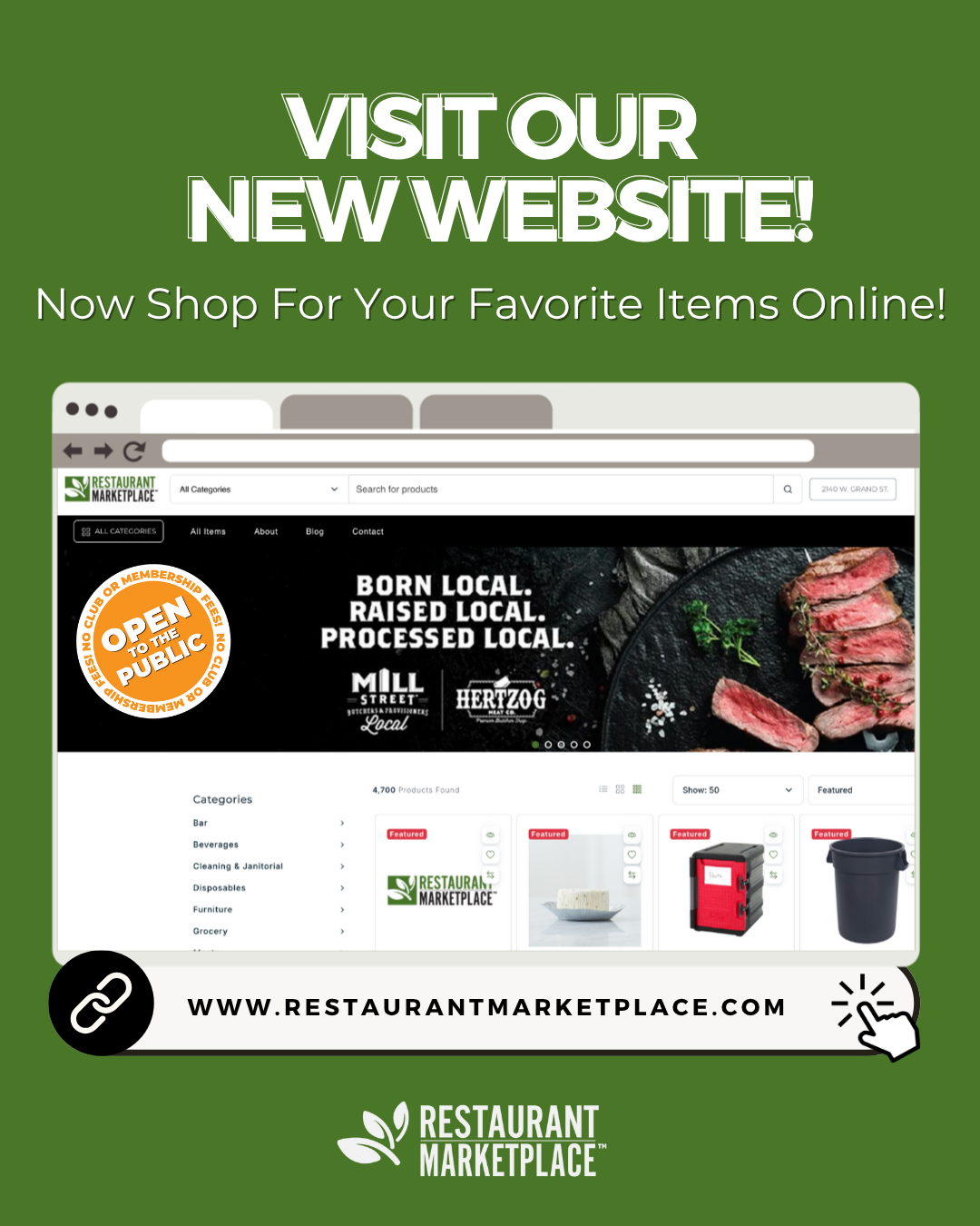 Restaurant Marketplace Facebook ad: Chat With Us