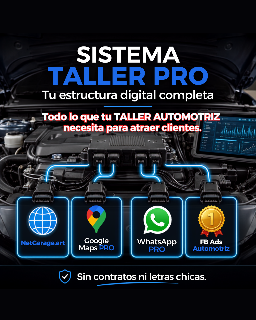 Net Garage Facebook ad: Chatea con nosotros