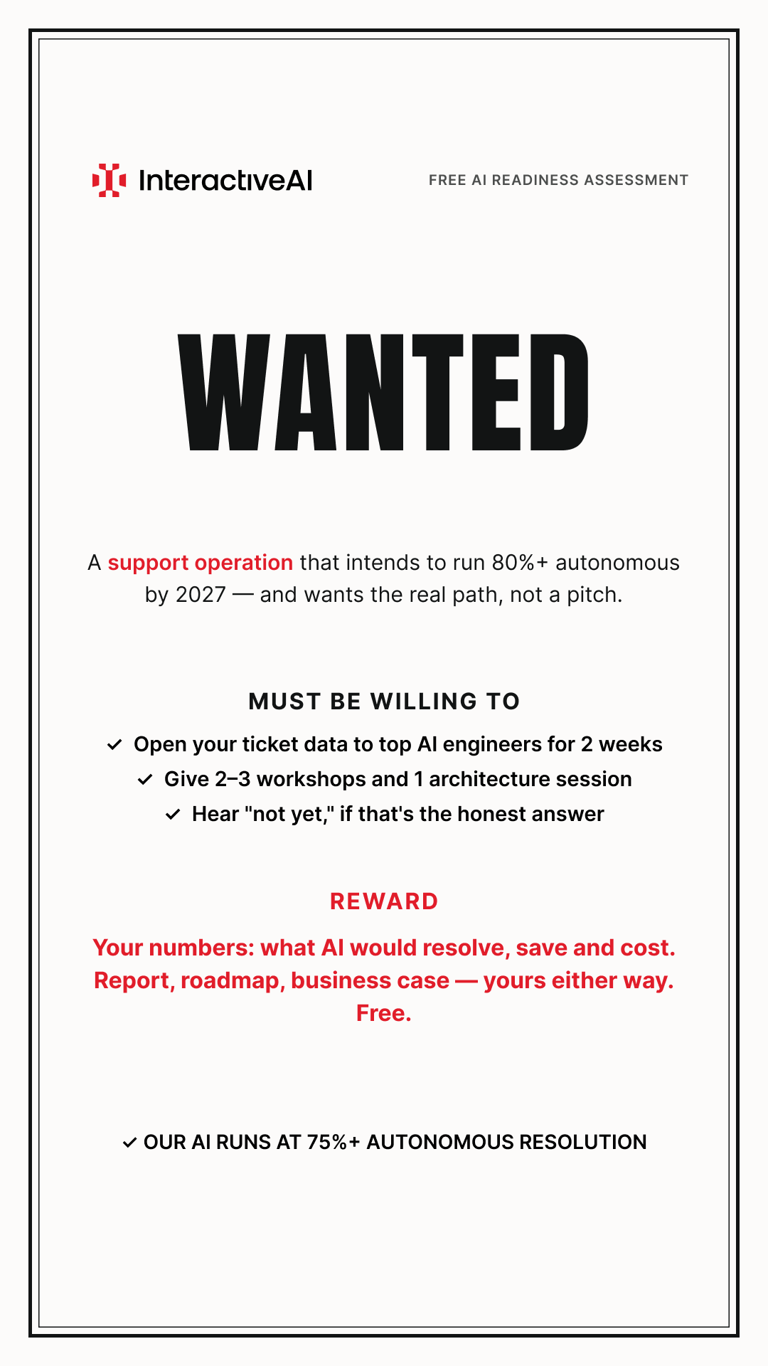 Interactiveai Facebook ad: Free 2-week AI readiness assessment
