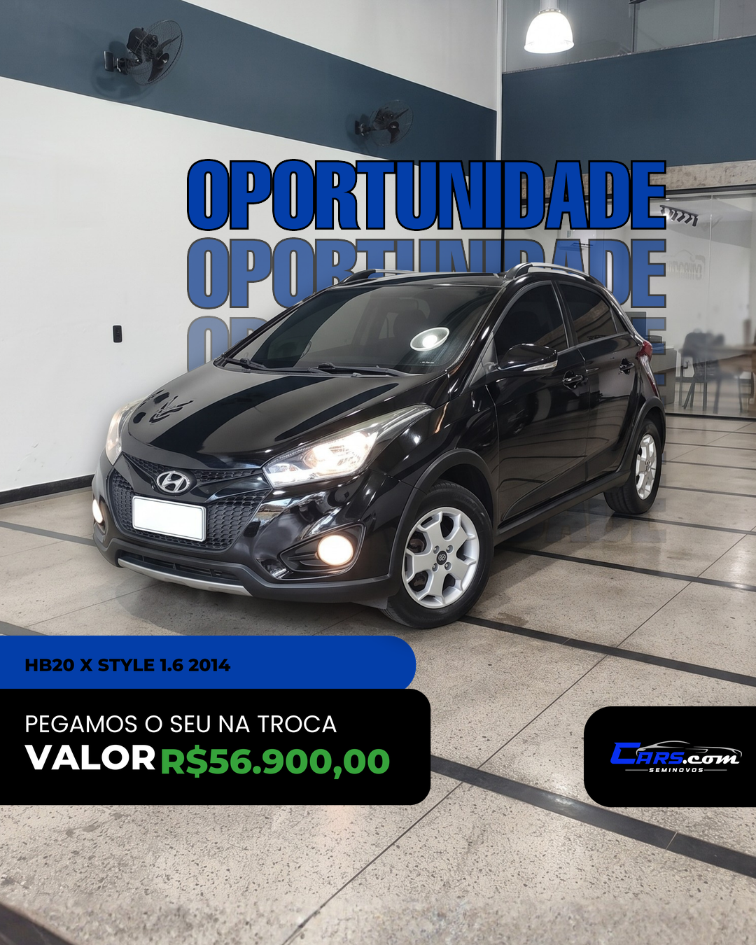 Cars.comseminovos Facebook ad: Hyundai HB20X 1.6 Style Manual 2014 por um…