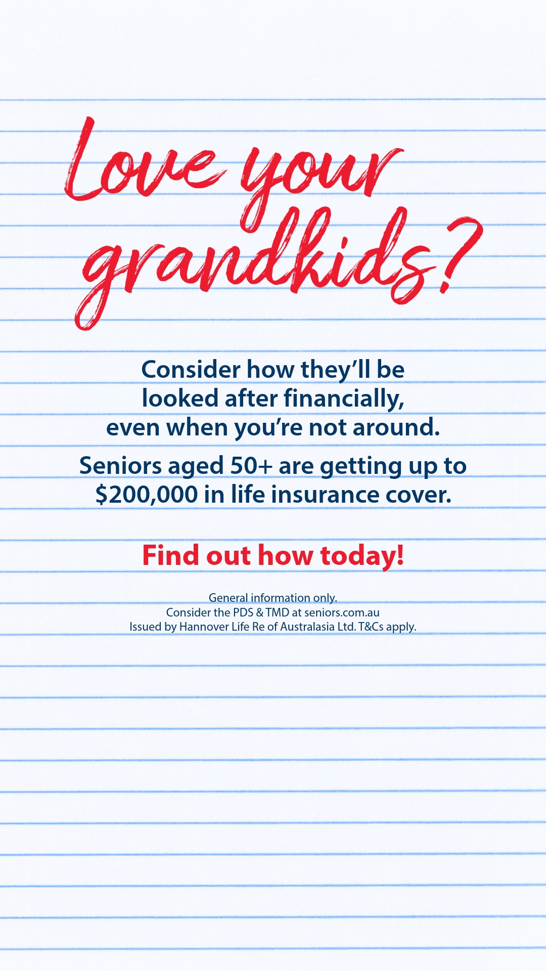 Australian Seniors Insurance Agency Facebook ad