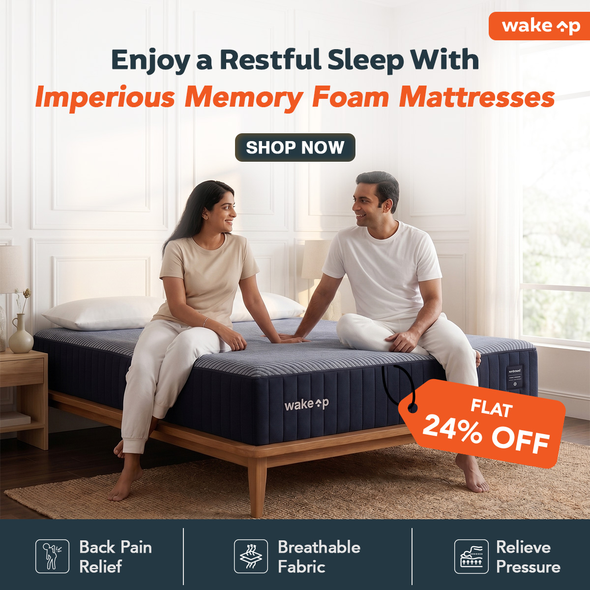 Wakeup India Facebook ad: Discover the perfect mattress for every sleep need!