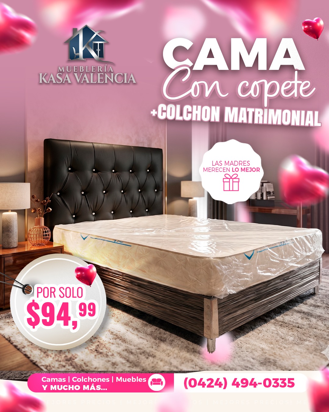 Muebleria Kasa Valencia Facebook ad: EL REGALO PERFECTO PARA MAMÁ: ¡DESCANSO TOTAL!