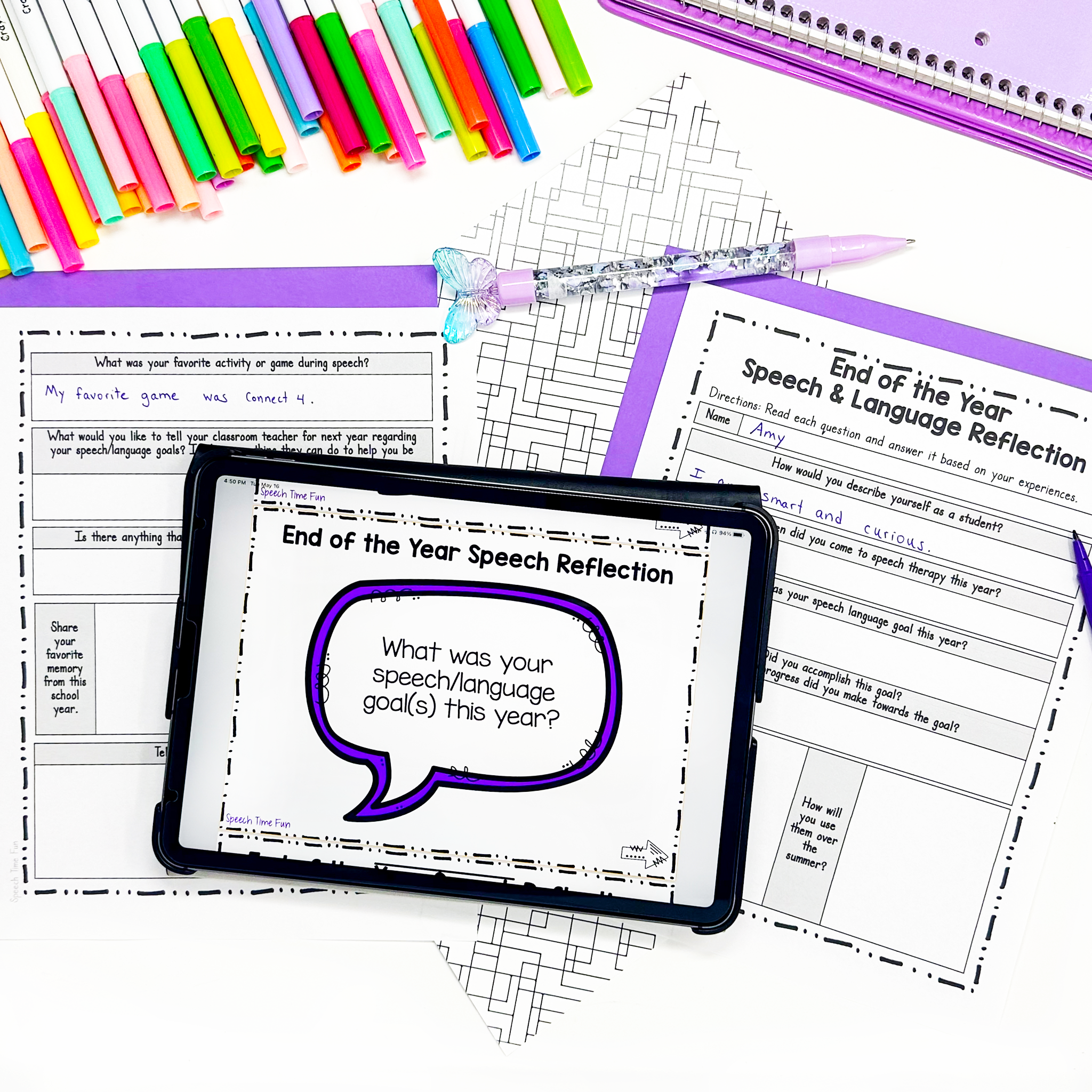 Speech Time Fun Facebook ad: Free Download: End-of-Year Speech Reflection Sheet for…