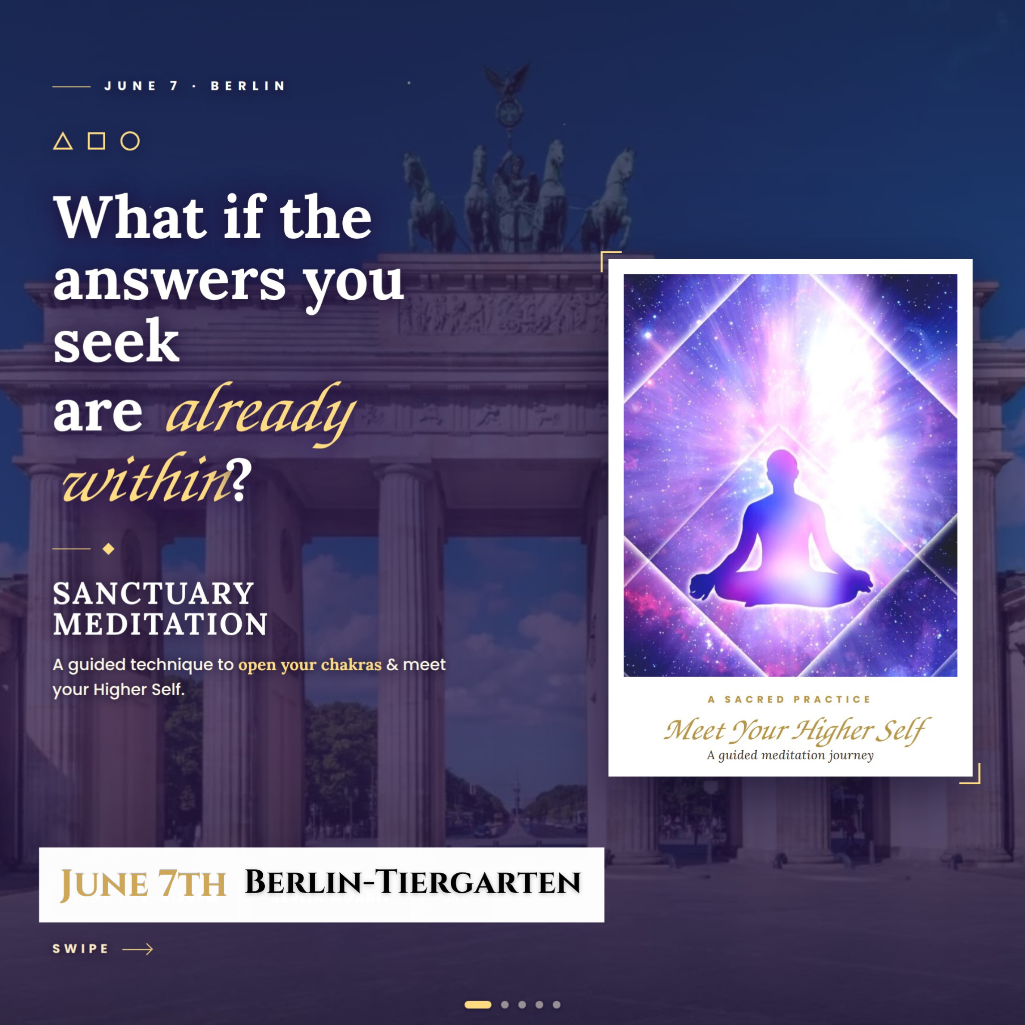 KAP production Facebook ad: June 7th in Berlin - Discover Meditation &…