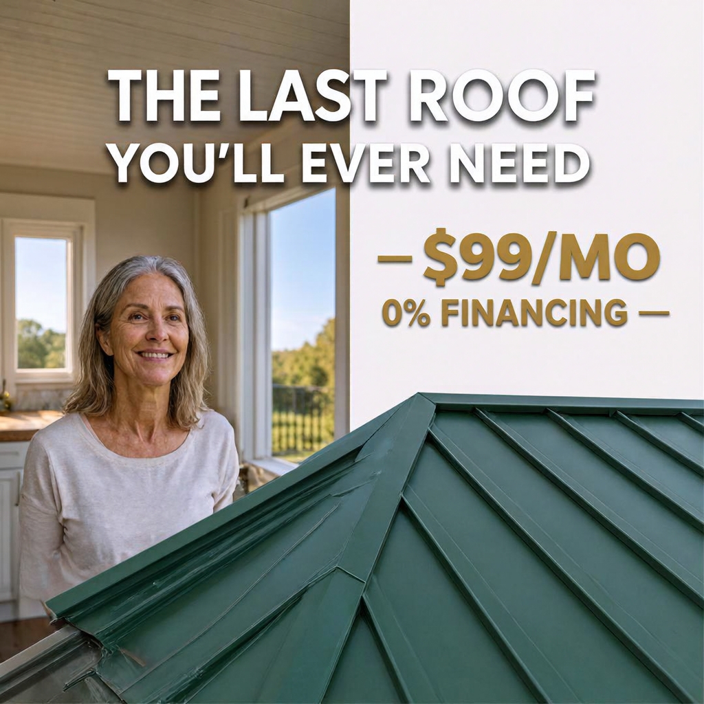 Gator Metal Roofing Facebook ad: LIFETIME WARRANTY. 1-3 DAY INSTALL.