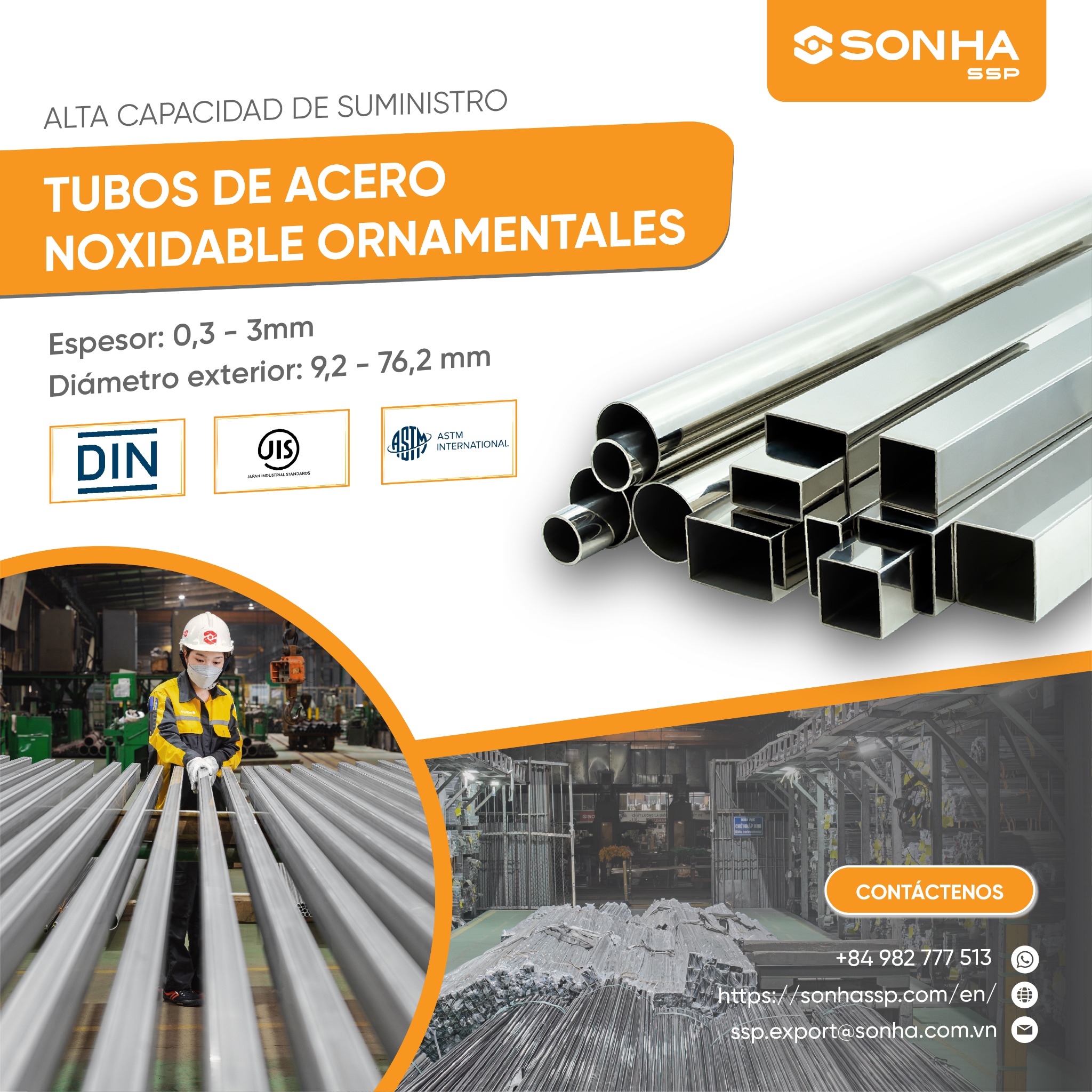 Inox Sơn Hà SSP Việt Nam Facebook ad: Proveedor líder de acero inoxidable industrial de Vietnam…