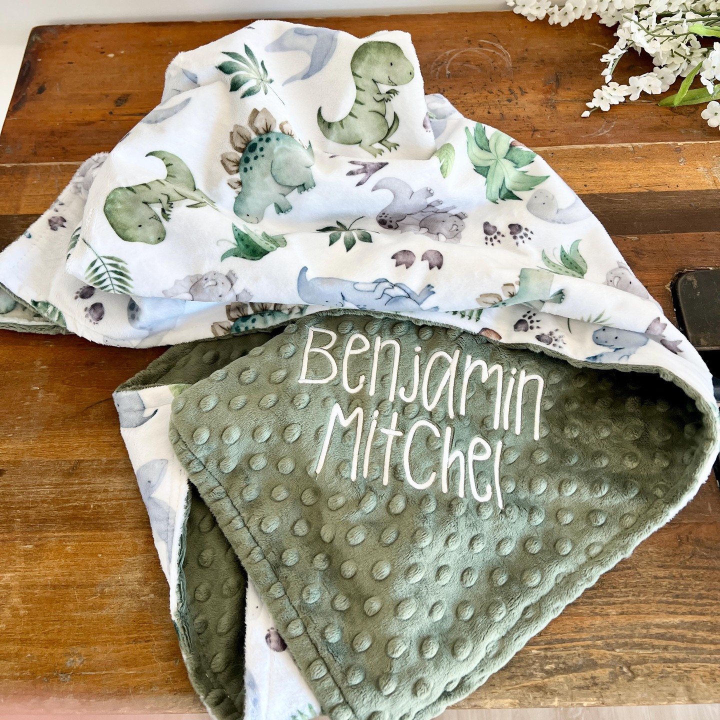 Baby Boo’s Designs Facebook ad: A dino dream come true, custom, cuddly, and…