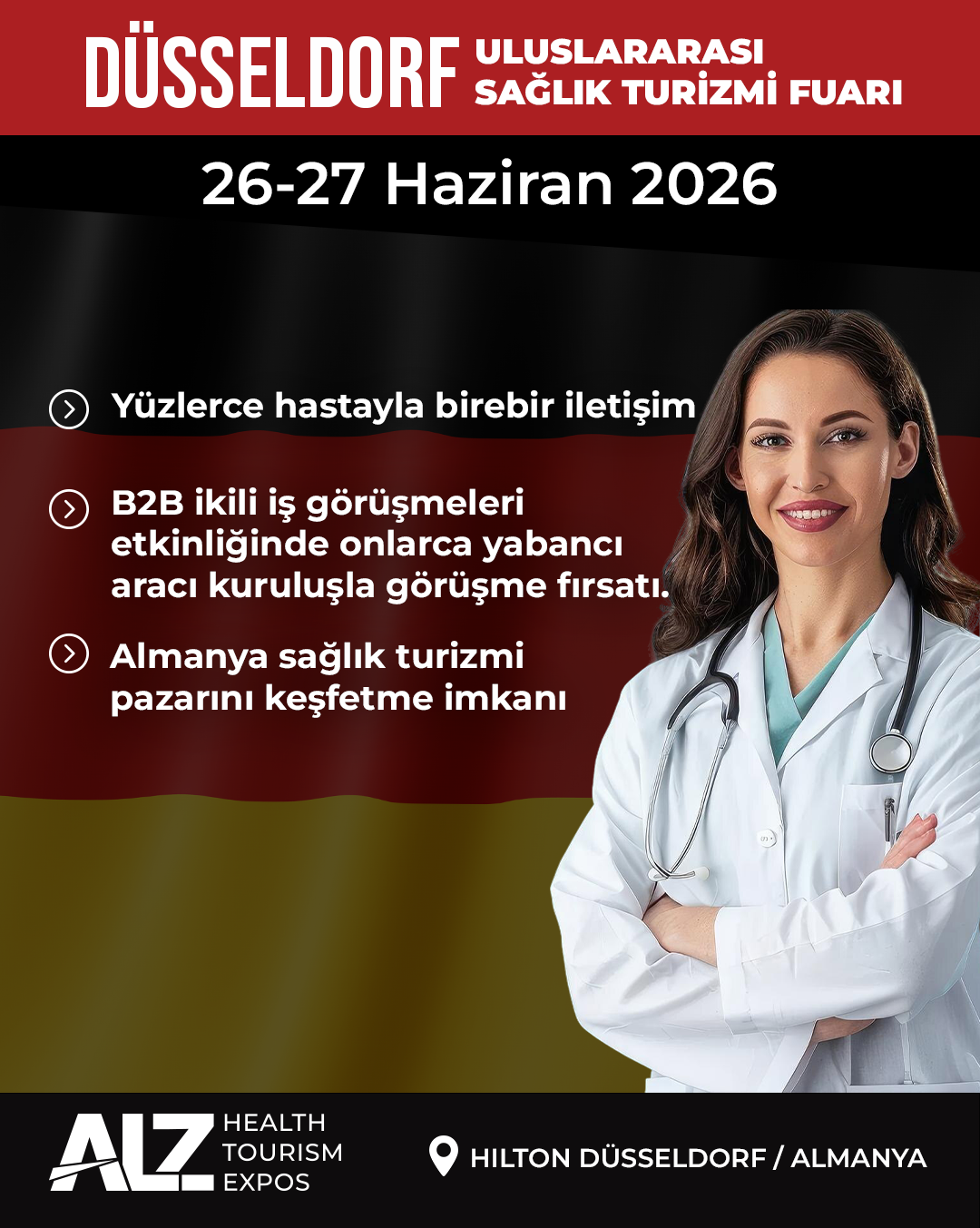 Health Tourism Expos Facebook ad: Düsseldorf Uluslararası Sağlık Turizmi Fuarı