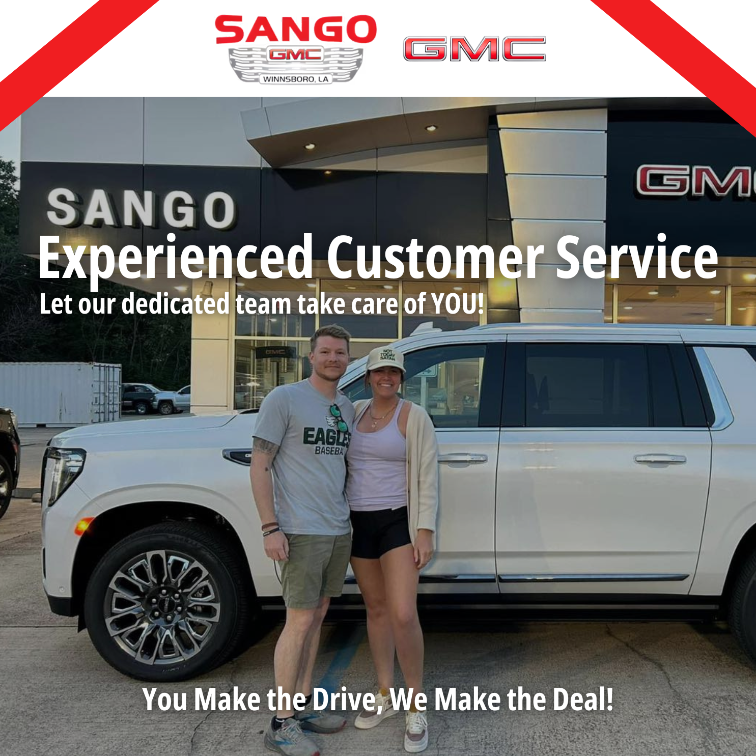 Sango GMC Facebook ad: Experience Top-Notch Customer Service at Sango GMC!