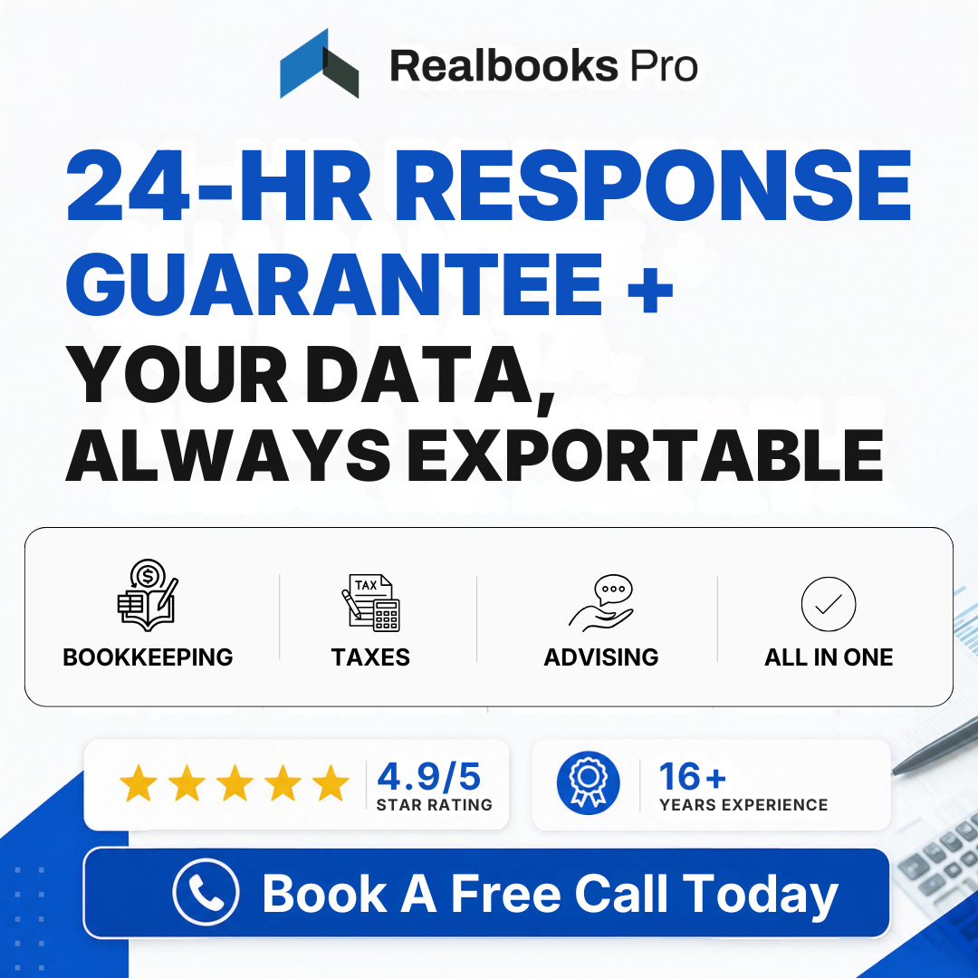 Realbooks Pro Facebook ad: Stop doing $15/hr work in your business.