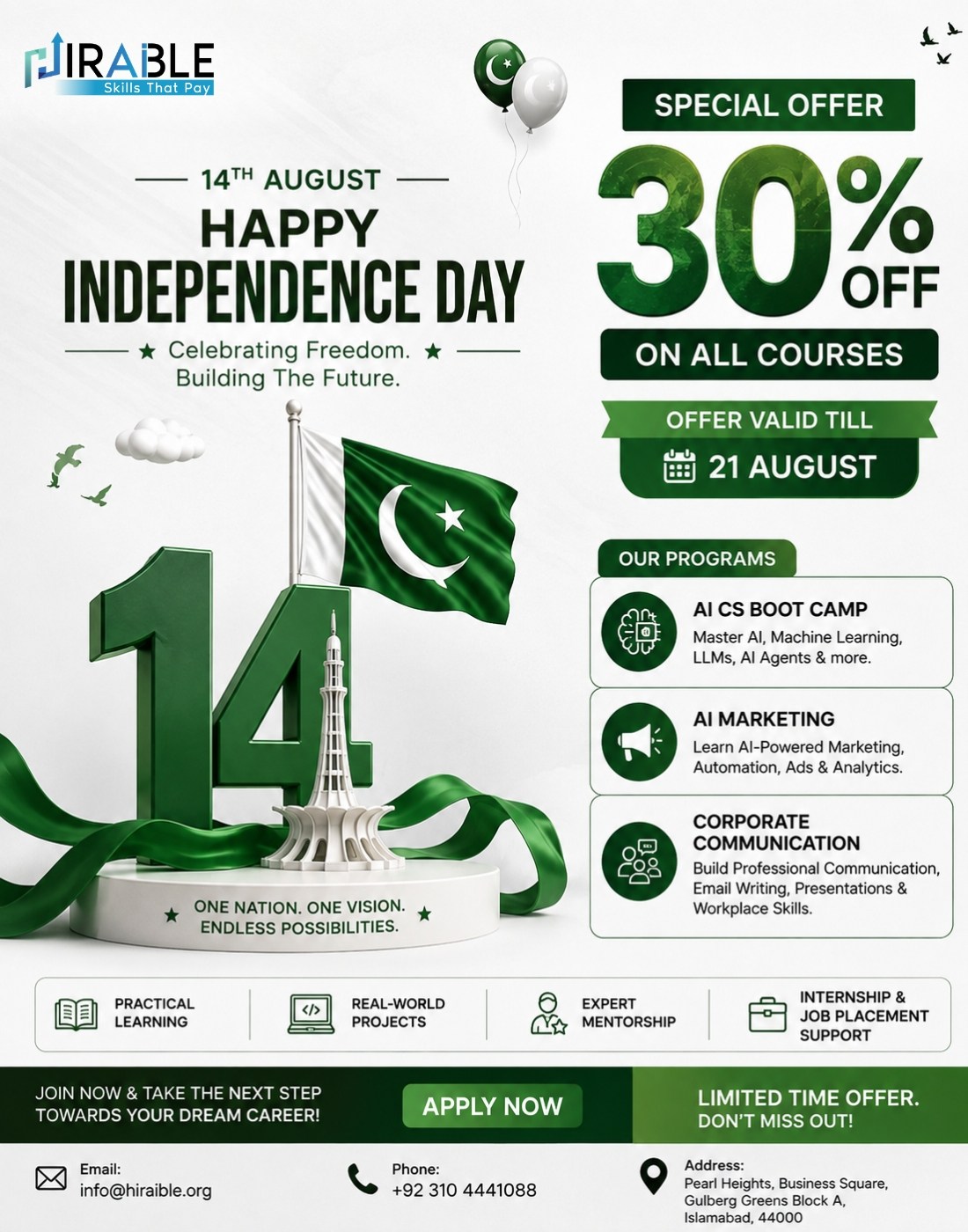 Hiraible Facebook ad: Celebrate Independence Day with Hiraible and invest in…
