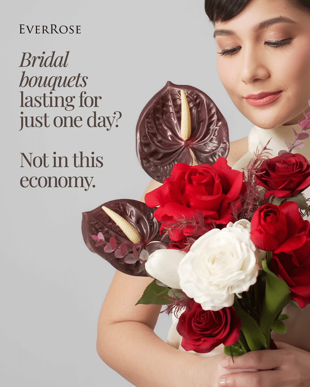 Everrose Blooms Facebook ad: Bridal bouquets lasting for just one day?