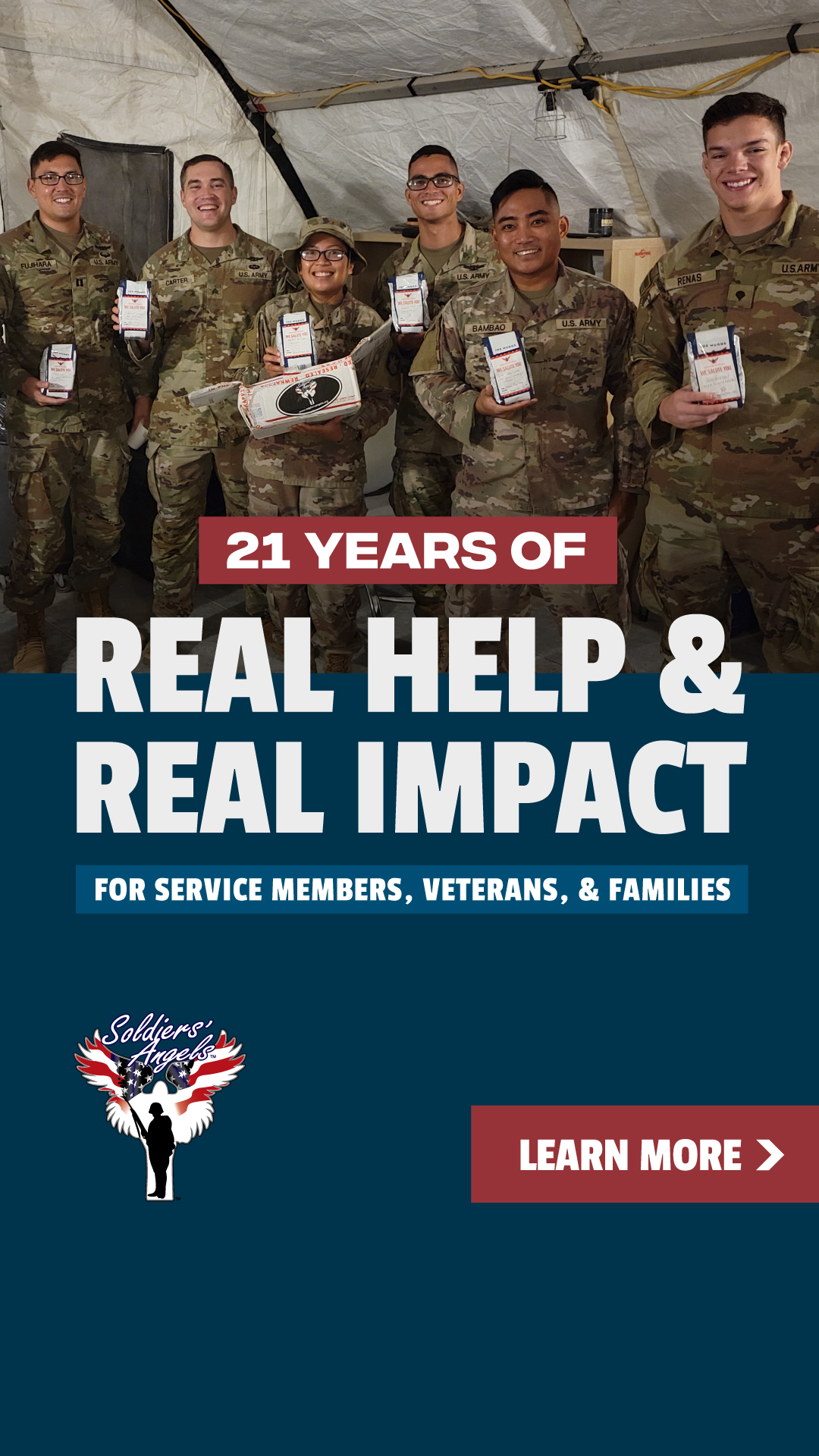 Soldiers' Angels Facebook ad
