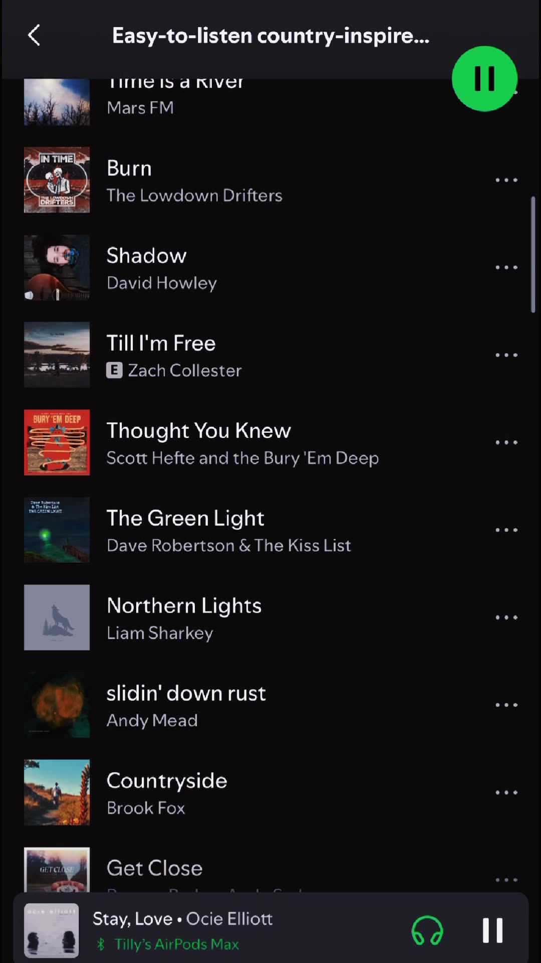andTilly Facebook ad: EASY-TO-LISTEN COUNTRY-INSPIRED SONGS