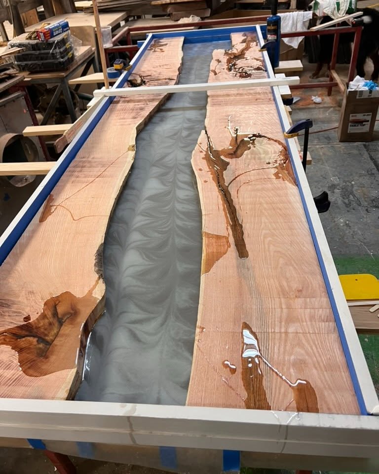 Sarah Miller Facebook ad: Epoxy Tables! Colorado Grown Live Edge with AWSOME Epoxy!